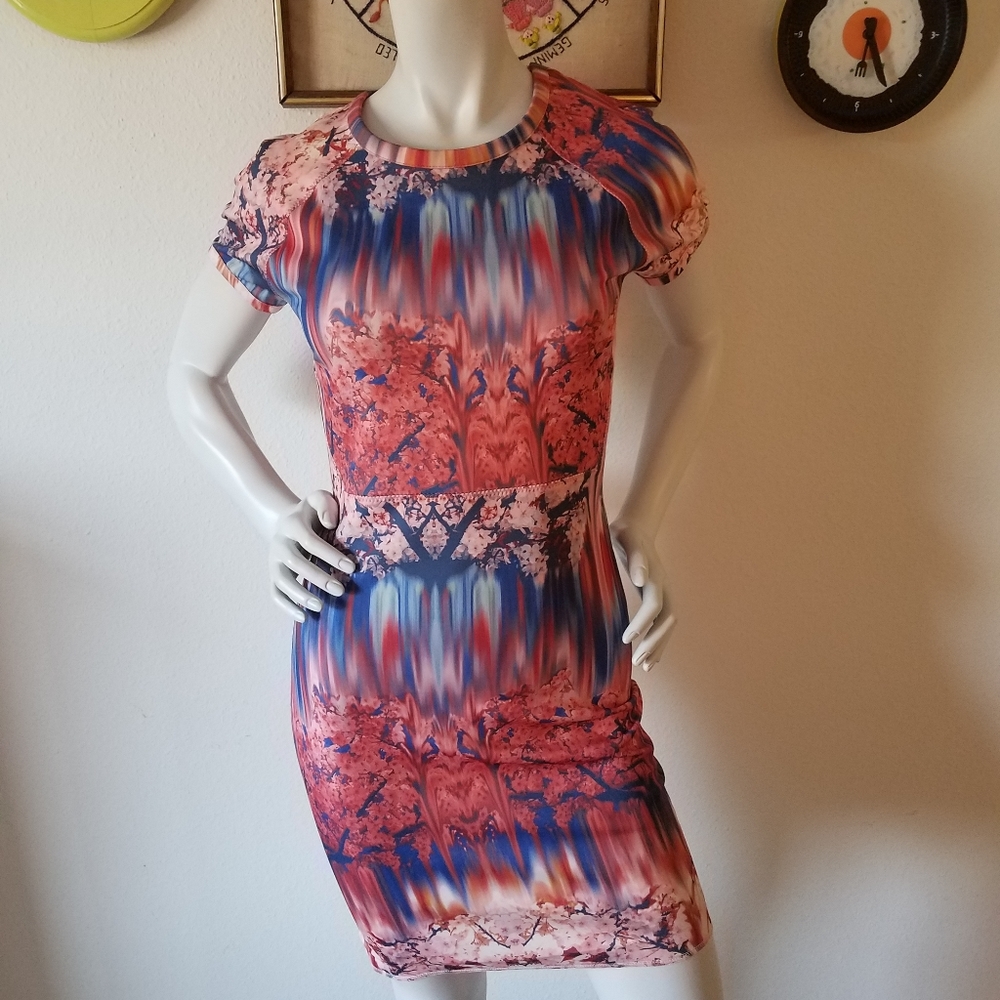 Zara Colorful Bodycon Dress Sz M